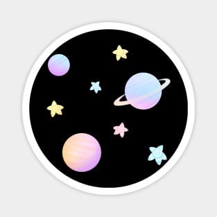 Cute Kawaii Pastel Swirl Star and Planets Magnet
